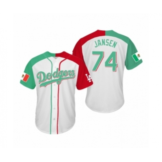 Men's Kenley Jansen 74 Los Angeles Dodgers Two-Tone Mexican Heritage Night Cool Base Jersey