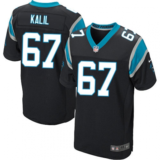 Men's Nike Carolina Panthers 67 Ryan Kalil Elite Black Team Color NFL Jersey