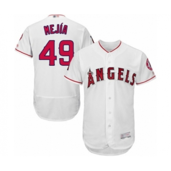 Men's Los Angeles Angels of Anaheim 49 Adalberto Mejia White Home Flex Base Authentic Collection Baseball Player Jersey