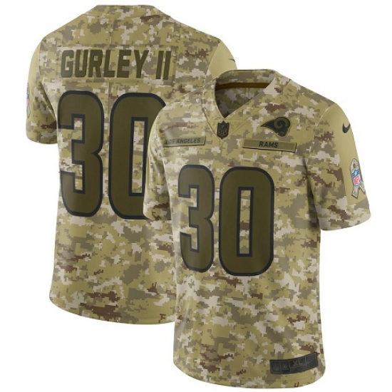 Men's Nike Los Angeles Rams 30 Todd Gurley Limited Camo 2018 Salute to Service NFL Jersey