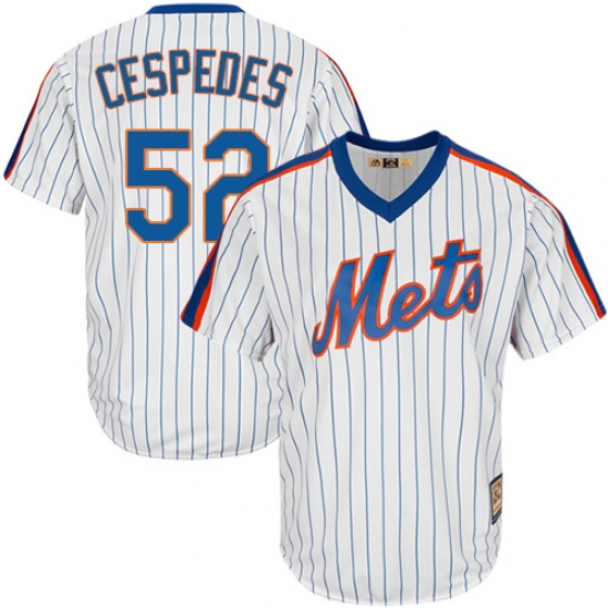 Men's Majestic New York Mets 52 Yoenis Cespedes Authentic White Cooperstown MLB Jersey