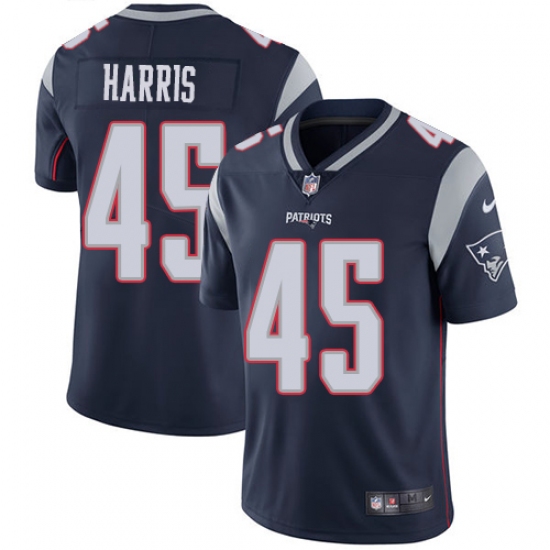 Men's Nike New England Patriots 45 David Harris Navy Blue Team Color Vapor Untouchable Limited Player NFL Jersey