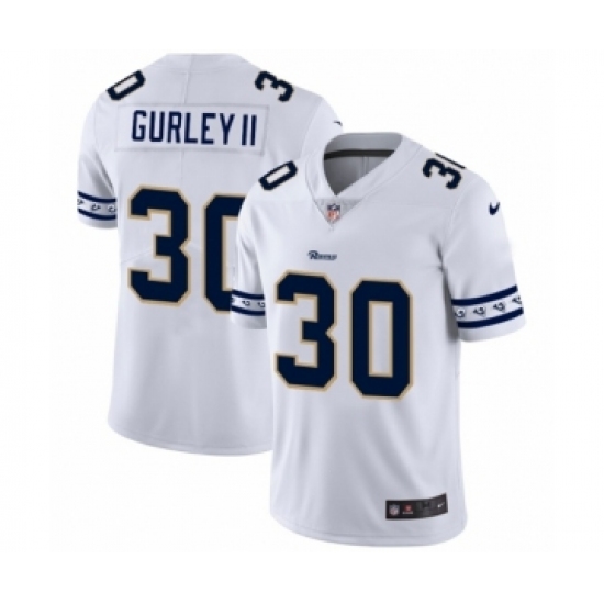Men's Los Angeles Rams 30 Todd Gurley White Team Logo Cool Edition Jersey
