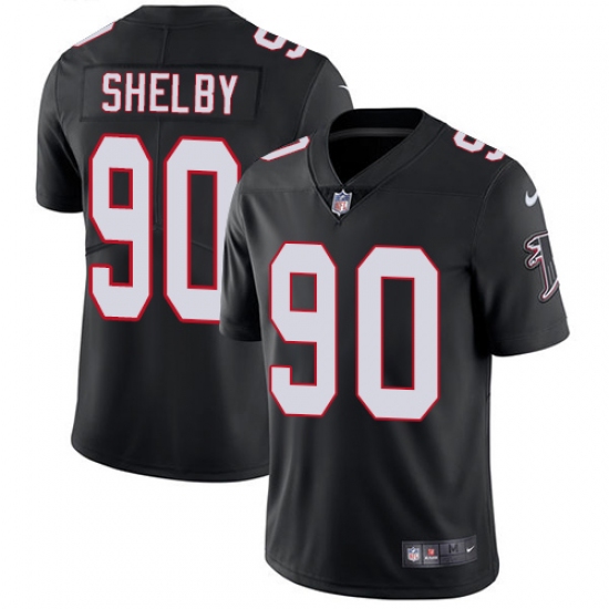 Youth Nike Atlanta Falcons 90 Derrick Shelby Black Alternate Vapor Untouchable Limited Player NFL Jersey