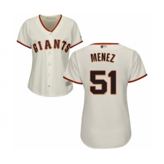 Women's San Francisco Giants 51 Conner Menez Authentic Cream Home Cool Base Baseball Player Jersey