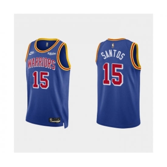 Mens Golden State Warriors 15 Gui Santos 2022 Royal Stitched Basketball Jersey