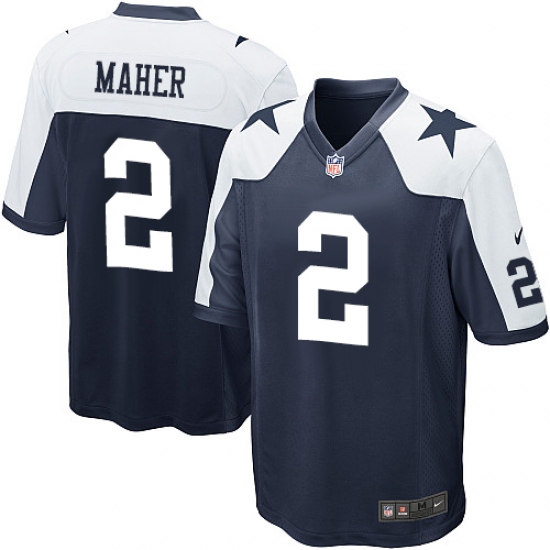 Men's Nike Dallas Cowboys 2 Brett Maher Game Navy Blue Throwback Alternate NFL Jersey