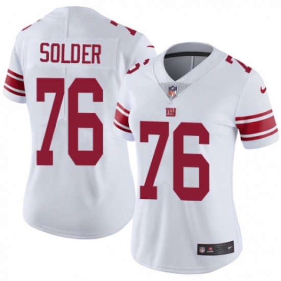 Women's Nike New York Giants 76 Nate Solder White Vapor Untouchable Elite Player NFL Jersey