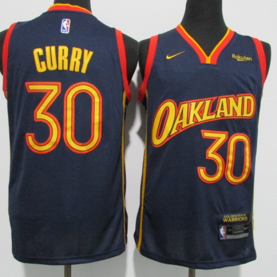 Men's Golden State Warriors 30 Stephen Curry Nike Navy Swingman Player Jersey