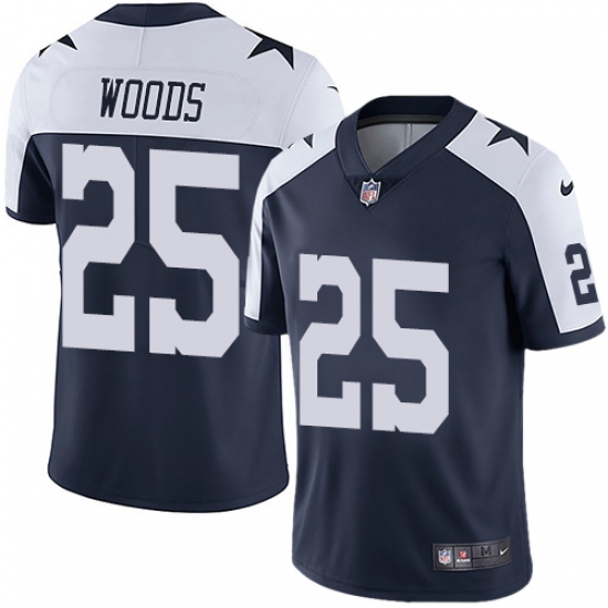 Youth Nike Dallas Cowboys 25 Xavier Woods Navy Blue Throwback Alternate Vapor Untouchable Limited Player NFL Jersey