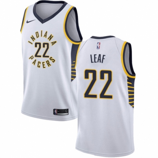 Men's Nike Indiana Pacers 22 T. J. Leaf Swingman White NBA Jersey - Association Edition
