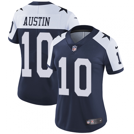 Women's Nike Dallas Cowboys 10 Tavon Austin Navy Blue Throwback Alternate Vapor Untouchable Limited Player NFL Jersey