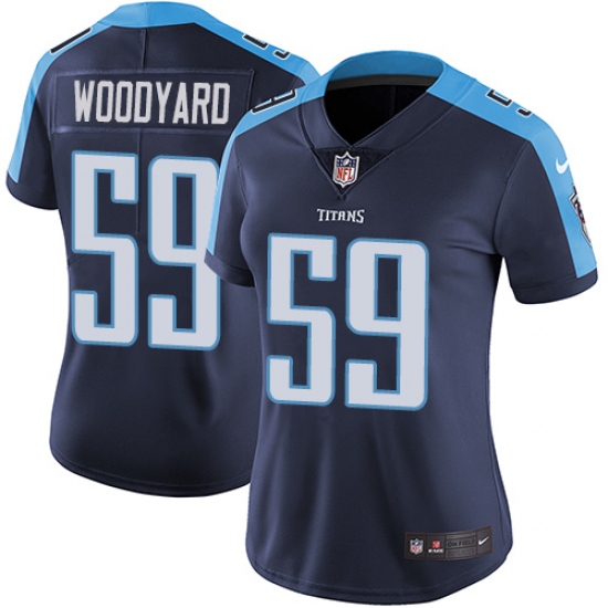 Women's Nike Tennessee Titans 59 Wesley Woodyard Navy Blue Alternate Vapor Untouchable Limited Player NFL Jersey