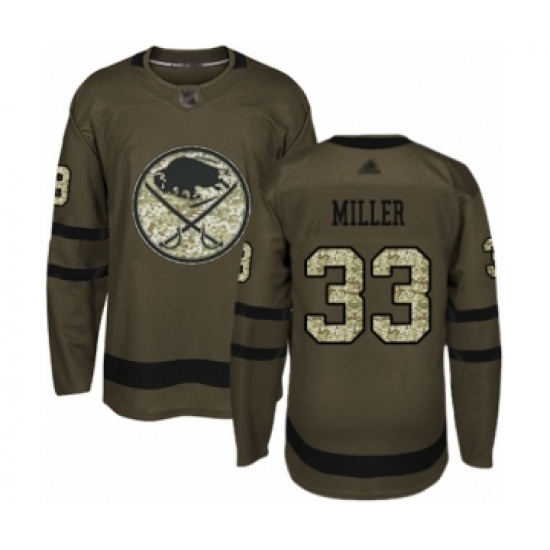 Youth Buffalo Sabres 33 Colin Miller Authentic Green Salute to Service Hockey Jersey