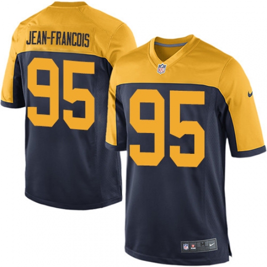 Men's Nike Green Bay Packers 95 Ricky Jean-Francois Game Navy Blue Alternate NFL Jersey