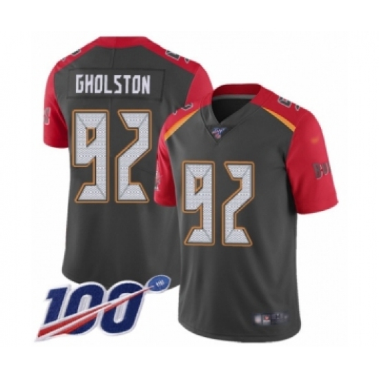 Youth Tampa Bay Buccaneers 92 William Gholston Limited Gray Inverted Legend 100th Season Football Jersey