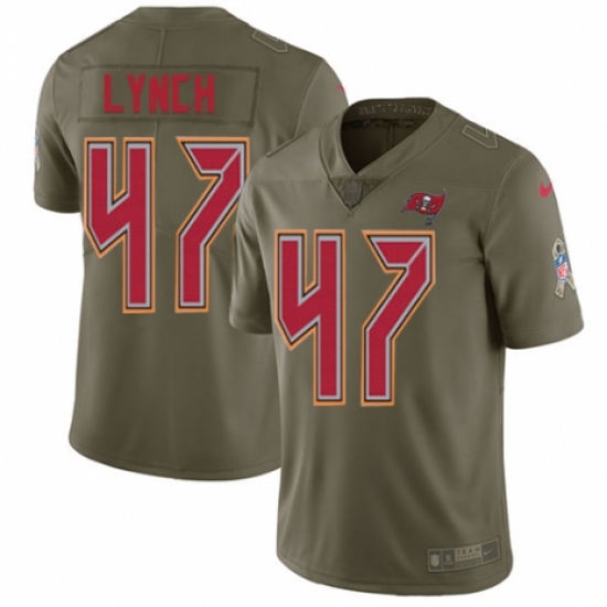 Men's Nike Tampa Bay Buccaneers 47 John Lynch Limited Olive 2017 Salute to Service NFL Jersey