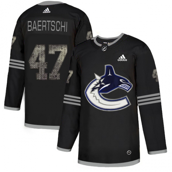 Men's Adidas Vancouver Canucks 47 Sven Baertschi Black Authentic Classic Stitched NHL Jersey
