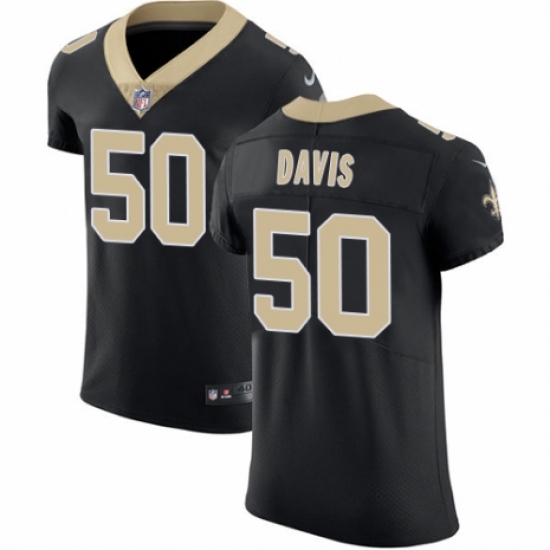 Men's Nike New Orleans Saints 50 DeMario Davis Black Team Color Vapor Untouchable Elite Player NFL Jersey