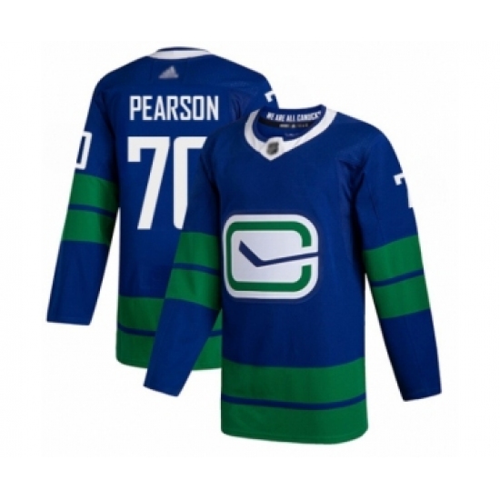 Men's Vancouver Canucks 70 Tanner Pearson Authentic Royal Blue Alternate Hockey Jersey