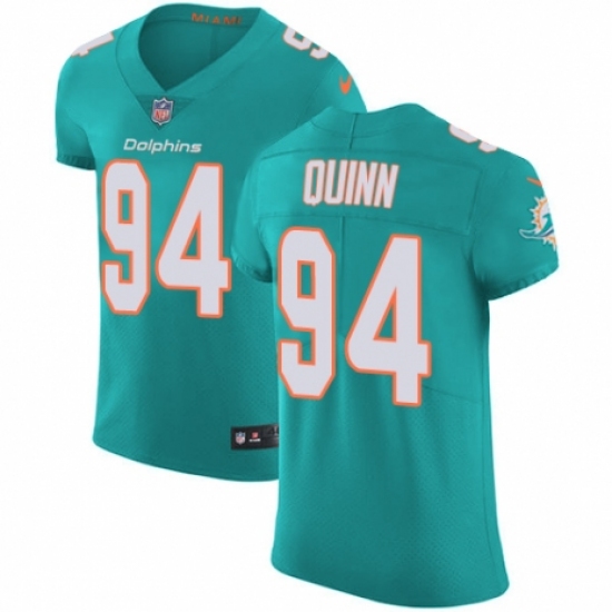 Men's Nike Miami Dolphins 94 Robert Quinn Aqua Green Team Color Vapor Untouchable Elite Player NFL Jersey