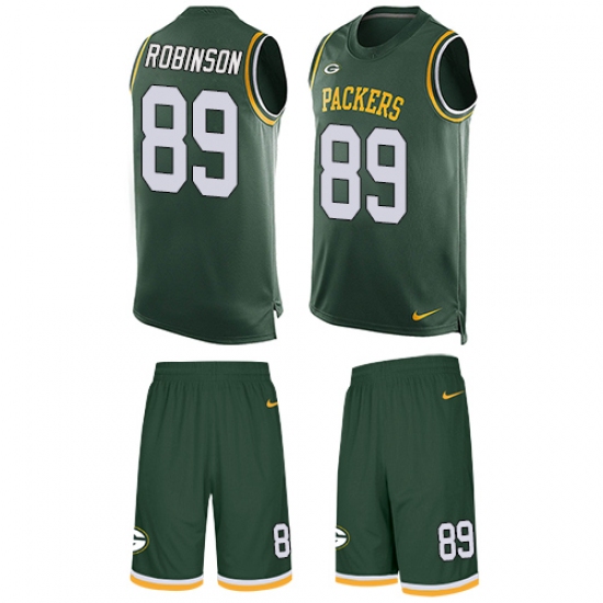 Men's Nike Green Bay Packers 89 Dave Robinson Limited Green Tank Top Suit NFL Jersey