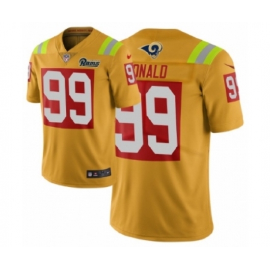 Men Los Angeles Rams 99 Aaron Donald Gold Nike City Edition Jersey