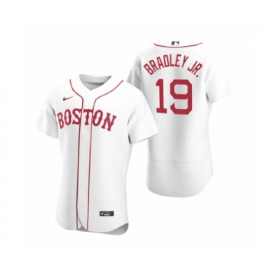 Men Boston Red Sox 19 Jackie Bradley Jr. Nike White Authentic 2020 Alternate Jersey