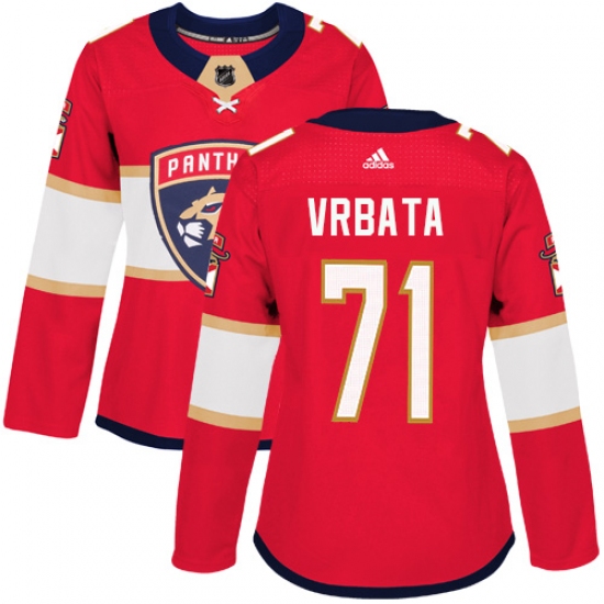 Women's Adidas Florida Panthers 71 Radim Vrbata Premier Red Home NHL Jersey