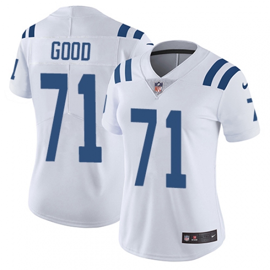 Women's Nike Indianapolis Colts 71 Denzelle Good White Vapor Untouchable Limited Player NFL Jersey