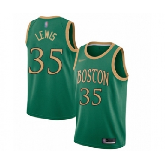 Men's Boston Celtics 35 Reggie Lewis Swingman Green Basketball Jersey - 2019 20 City Edition