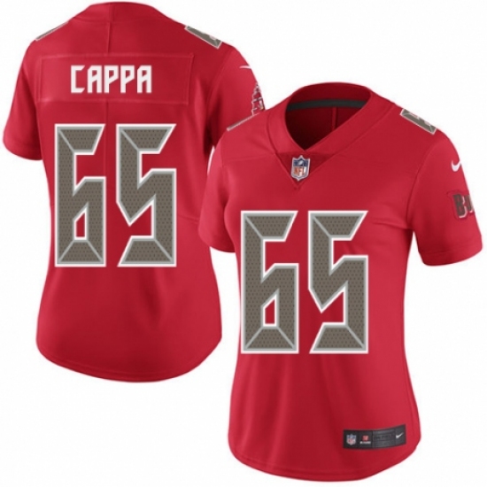 Women's Nike Tampa Bay Buccaneers 65 Alex Cappa Limited Red Rush Vapor Untouchable NFL Jersey