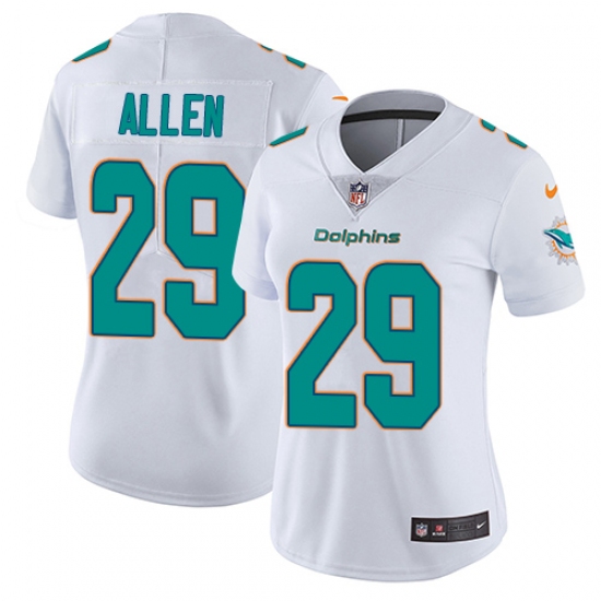 Women's Nike Miami Dolphins 29 Nate Allen Elite White NFL Jersey
