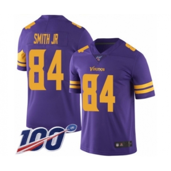 Men's Minnesota Vikings 84 Irv Smith Jr. Limited Purple Rush Vapor Untouchable 100th Season Football Jersey