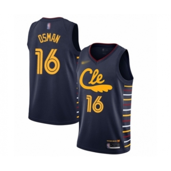 Men's Cleveland Cavaliers 16 Cedi Osman Swingman Navy Basketball Jersey - 2019 20 City Edition