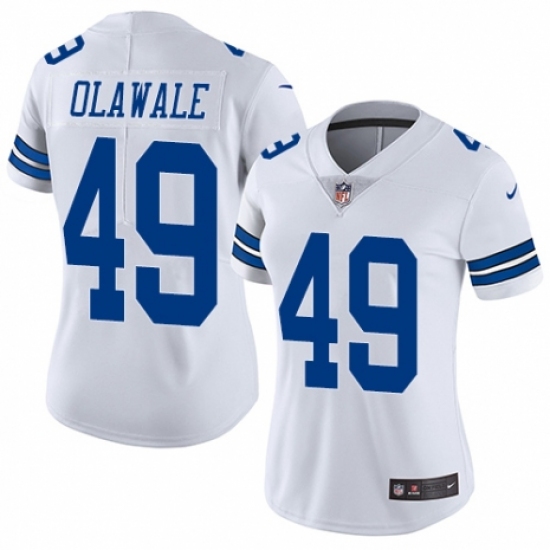 Women's Nike Dallas Cowboys 49 Jamize Olawale White Vapor Untouchable Limited Player NFL Jersey