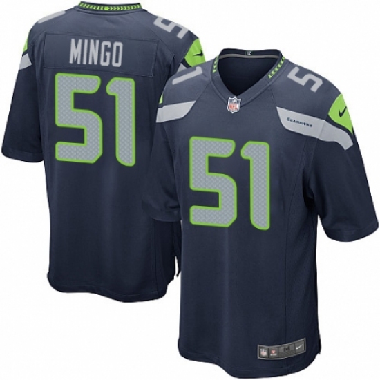 Men's Nike Seattle Seahawks 51 Barkevious Mingo Game Navy Blue Team Color NFL Jersey