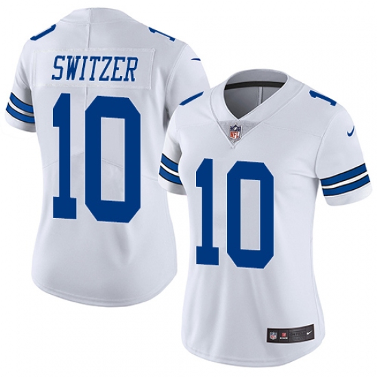 Women's Nike Dallas Cowboys 10 Ryan Switzer White Vapor Untouchable Limited Player NFL Jersey