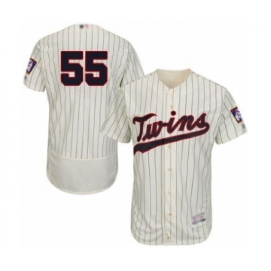 Men's Minnesota Twins 55 Taylor Rogers Authentic Cream Alternate Flex Base Authentic Collection Baseball Player Jersey