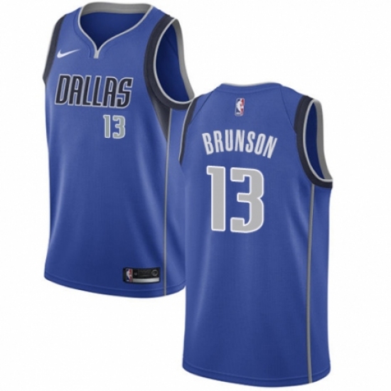 Youth Nike Dallas Mavericks 13 Jalen Brunson Swingman Royal Blue Road NBA Jersey - Icon Edition
