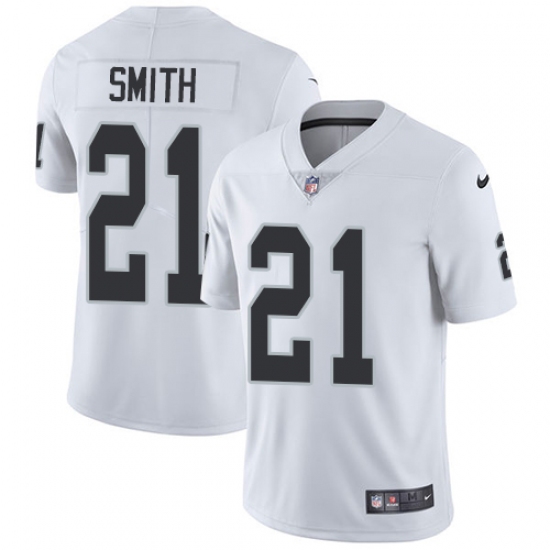 Youth Nike Oakland Raiders 21 Sean Smith Elite White NFL Jersey