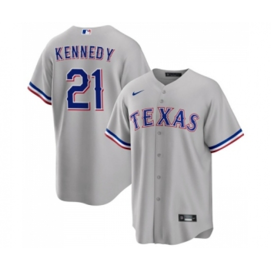 Men's Texas Rangers 21 Ian Kennedy Gray Cool Base Stitched Baseball Jersey