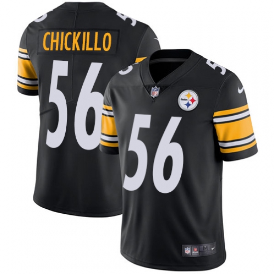 Youth Nike Pittsburgh Steelers 56 Anthony Chickillo Black Team Color Vapor Untouchable Limited Player NFL Jersey