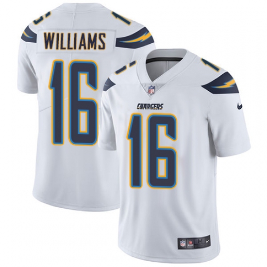 Men's Nike Los Angeles Chargers 16 Tyrell Williams White Vapor Untouchable Limited Player NFL Jersey