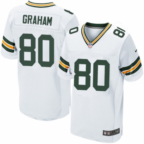 Men's Nike Green Bay Packers 80 Jimmy Graham Elite White NFL Jersey