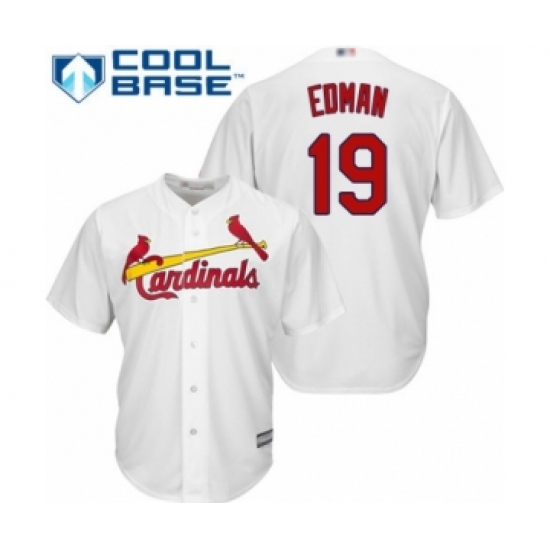 Youth St. Louis Cardinals 19 Tommy Edman Authentic White Home Cool Base Baseball Player Jersey