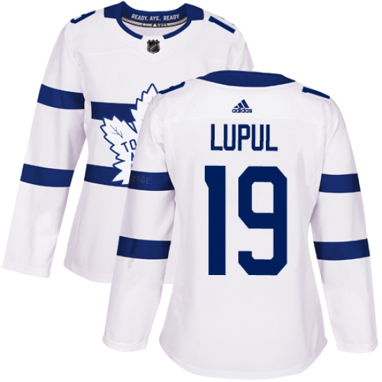 Women's Adidas Toronto Maple Leafs 19 Joffrey Lupul Authentic White 2018 Stadium Series NHL Jersey