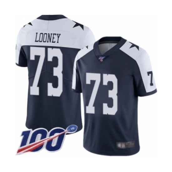 Men's Dallas Cowboys 73 Joe Looney Navy Blue Throwback Alternate Vapor Untouchable Limited Player 100th Season Football Jersey