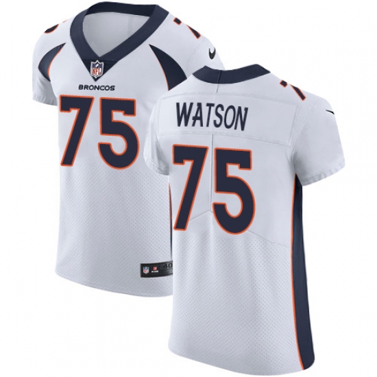 Men's Nike Denver Broncos 75 Menelik Watson White Vapor Untouchable Elite Player NFL Jersey