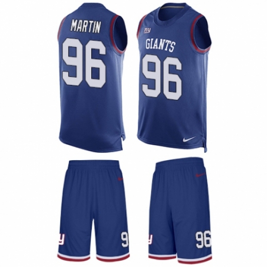 Men's Nike New York Giants 96 Kareem Martin Limited Royal Blue Tank Top Suit NFL Jersey